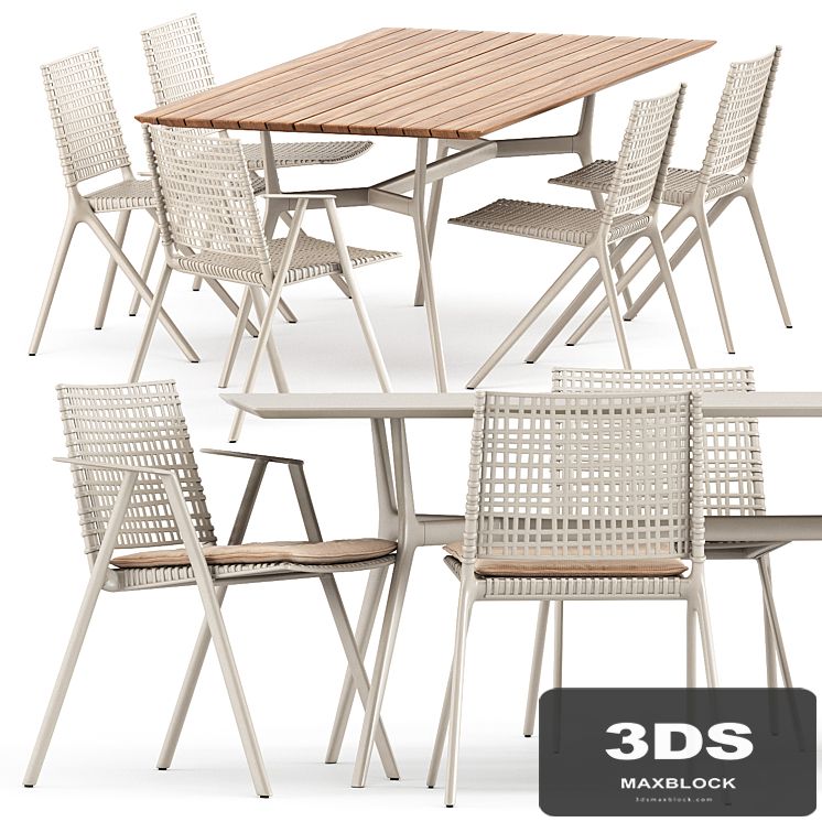 branch armchair and chair and branch table set3 by tribu