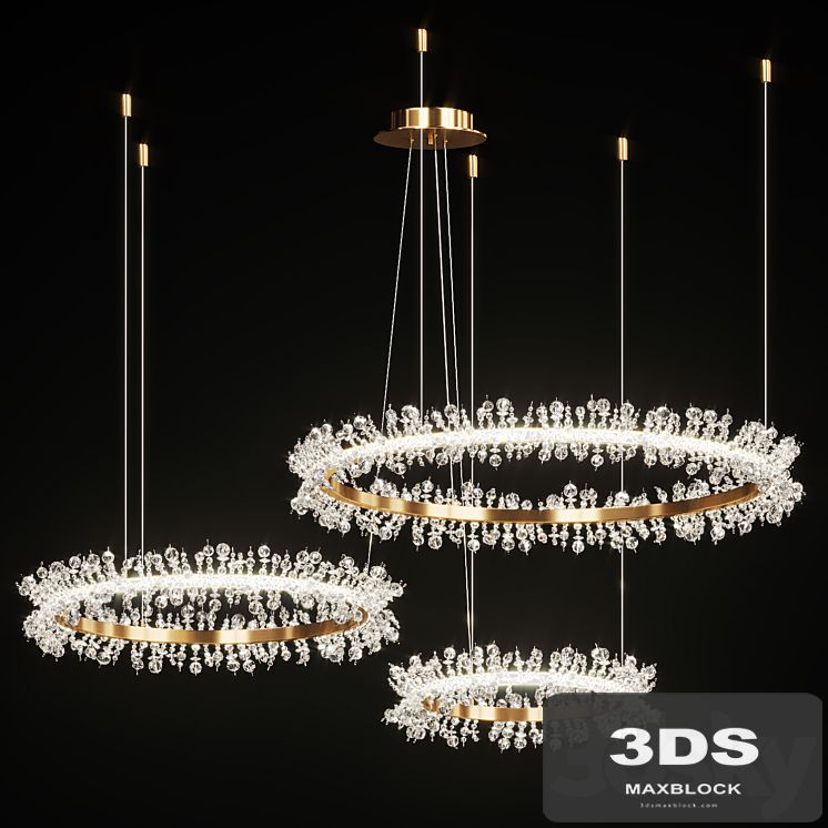 Crystal ring chandelier THERA Combination