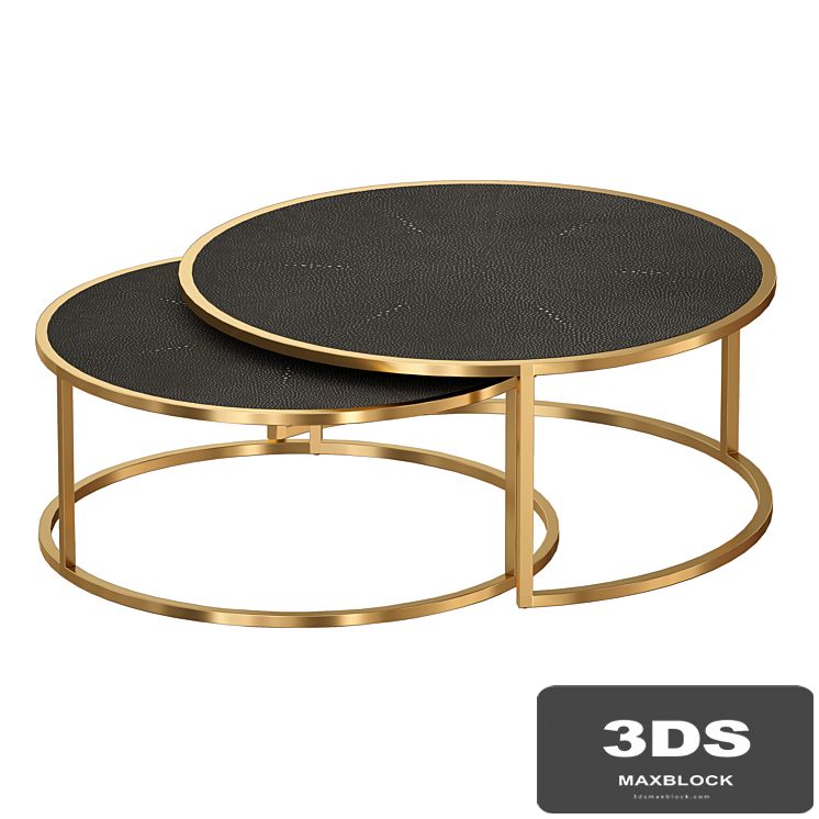 Keya Antique Brass Nesting Coffee Tables (Crate and Barrel)