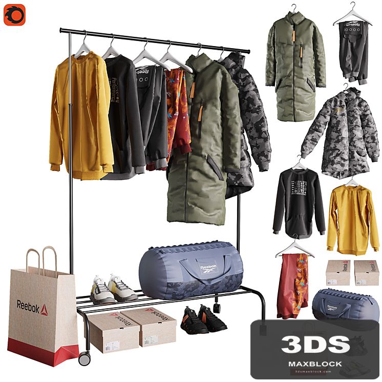 Floor hanger with clothes