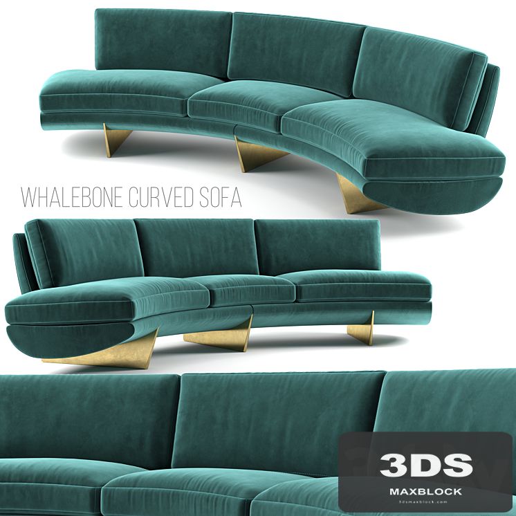 Whalebone Curved Sofa by GEORGIS & MIRGORODSKY