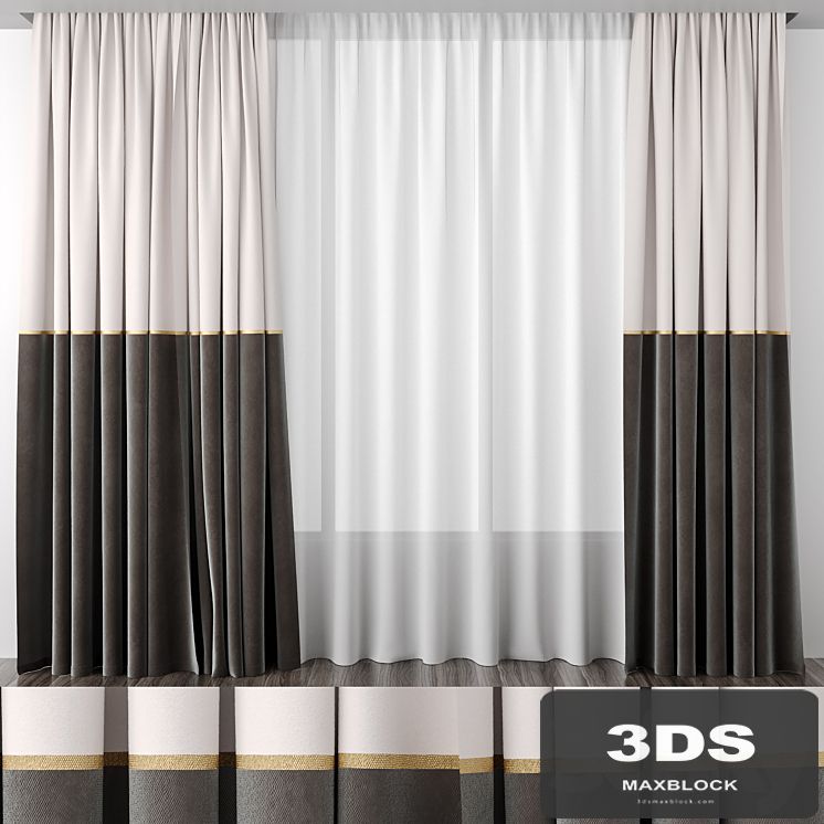 Curtains baked milk and brown 50/50