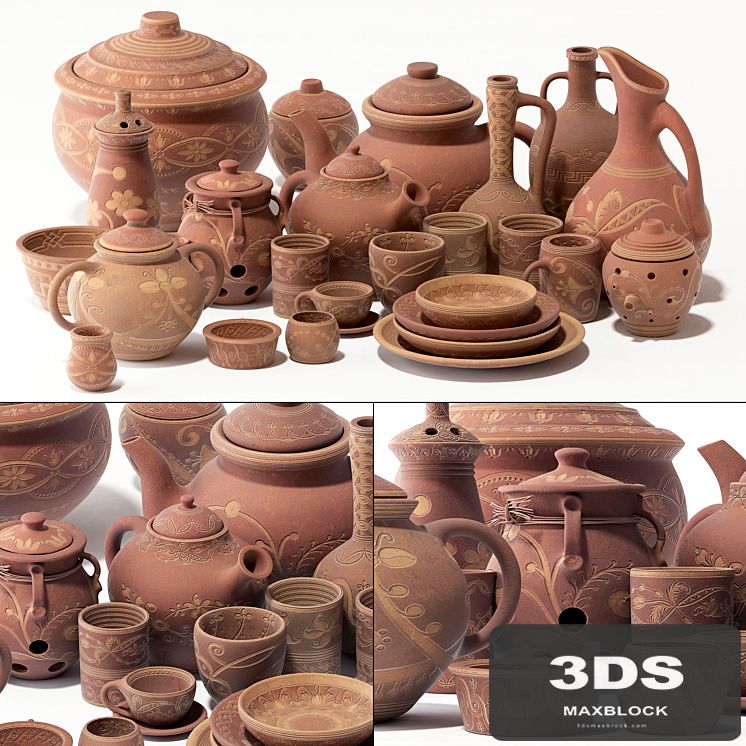 Dishes clay rack n12 / Clay dishes No. 12