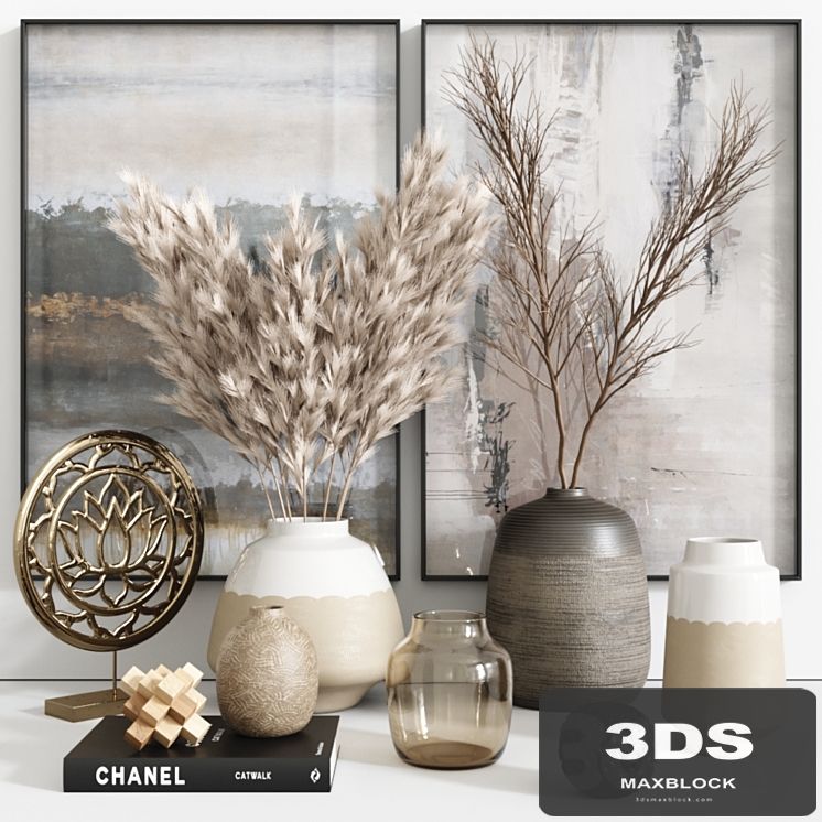 Pampa Grass Vase Decor Set # 14
