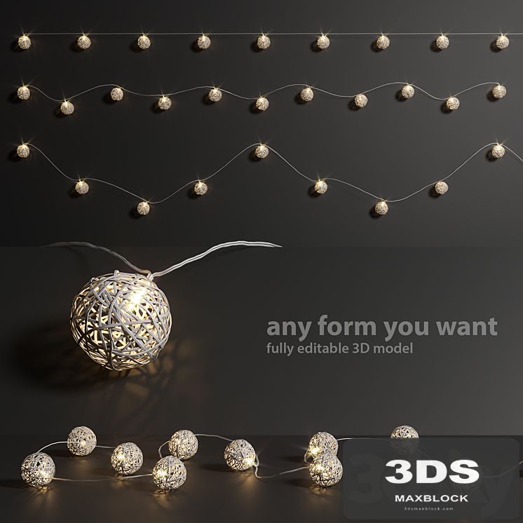 Editable garland lights set 3