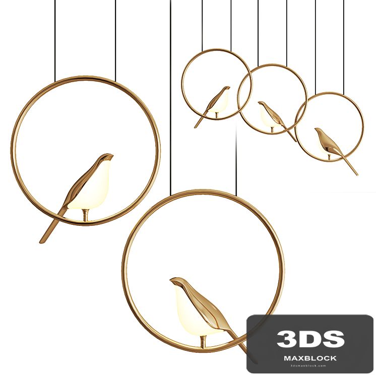 Ring and Bird Pendant Lamp NOMI