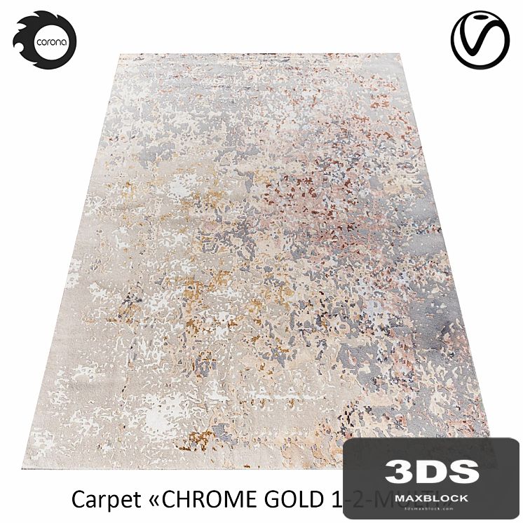 Indian woolen carpet "CHROME GOLD" 1-2-MULTI