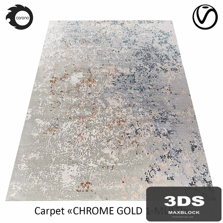 Indian wool rug "CHROME GOLD" 1-MULTI