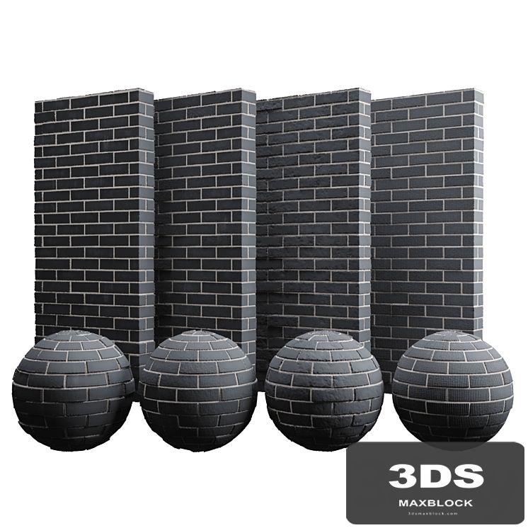 Black brick tiles