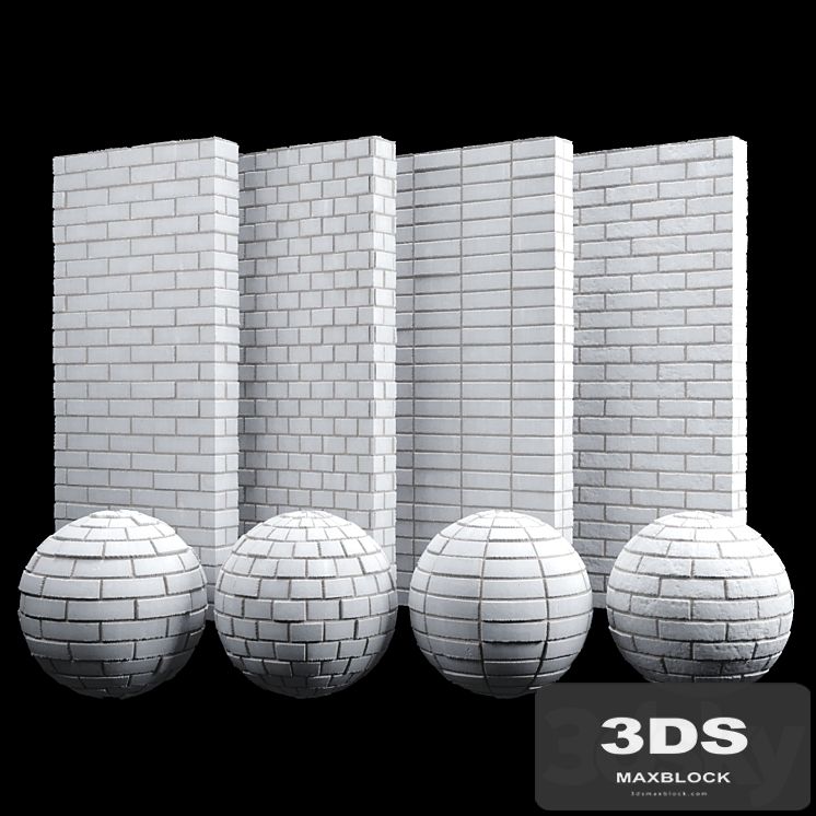 White fine brick tiles