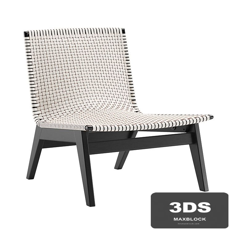 CB2 Morada Woven Ivory Leather Chair