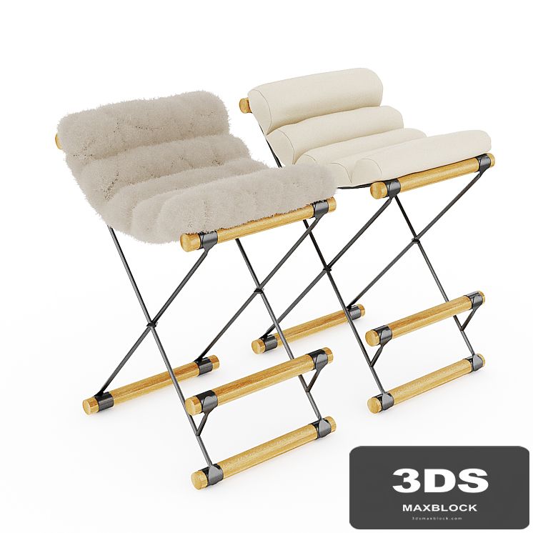 Chair The iron and rolled stool