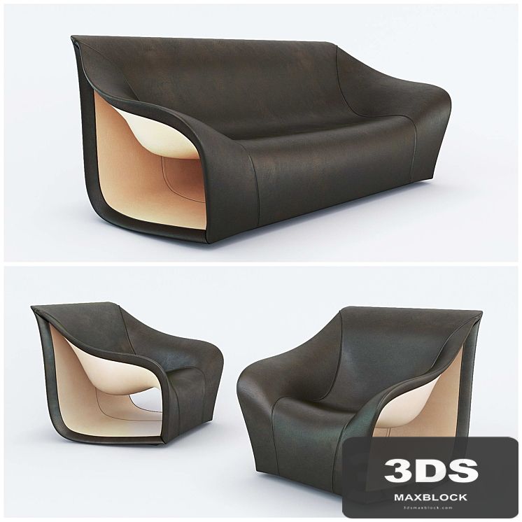 Split Sofa and Chair by Alex Hull