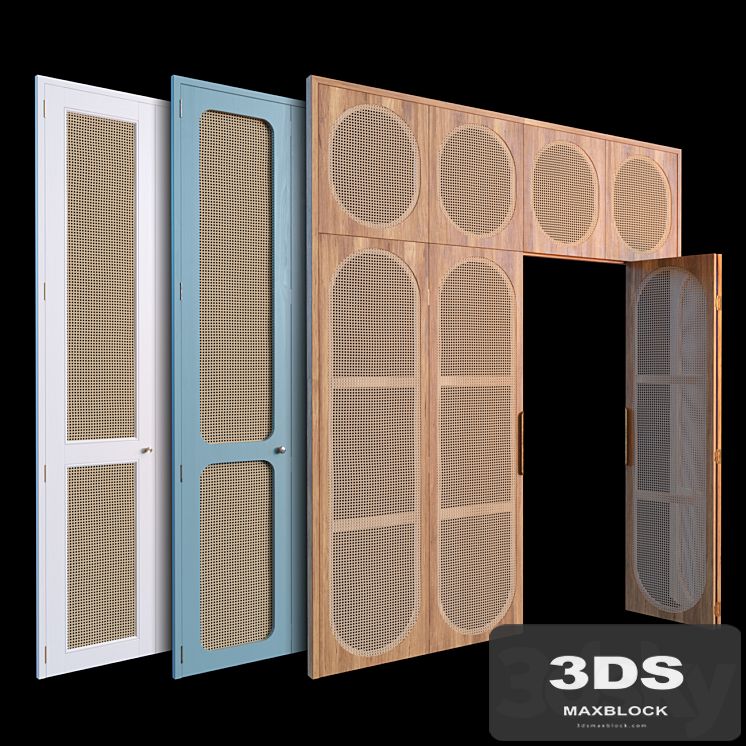 Rattan door set