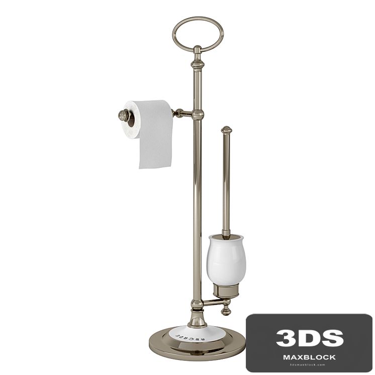 Arcade freestanding paper roll and china brush holder
