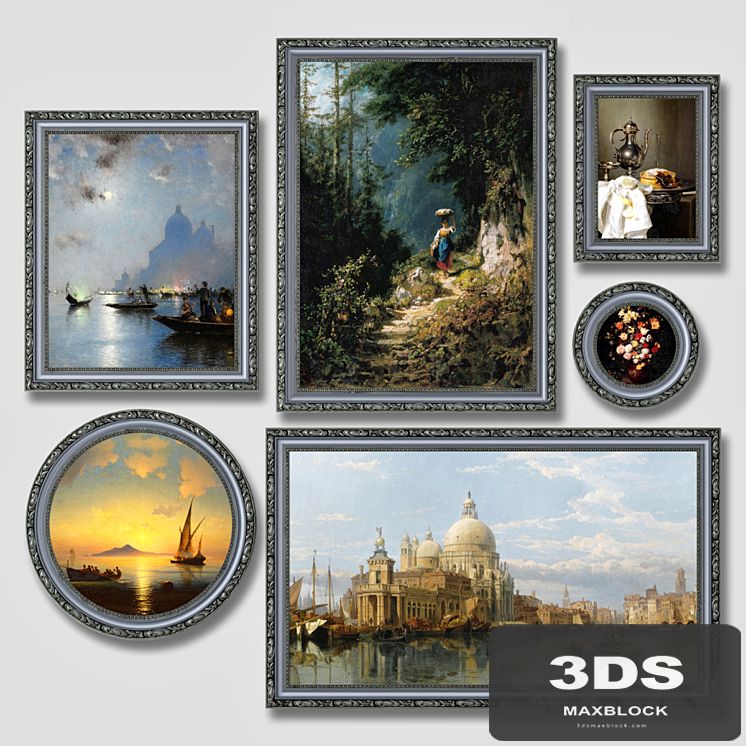 Set of classic paintings