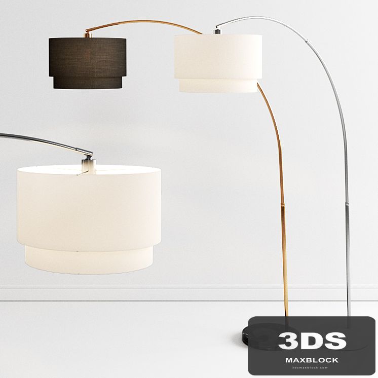 Crate & Barrel Meryl Arc Brass Floor Lamp