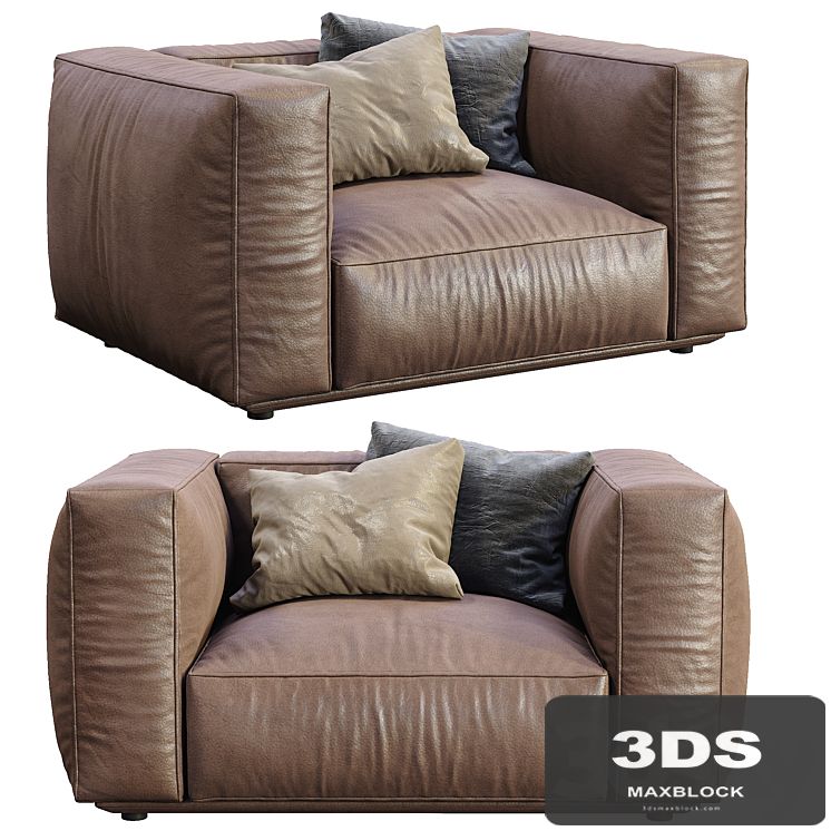 Marechiaro Leather Armchair By Arflex