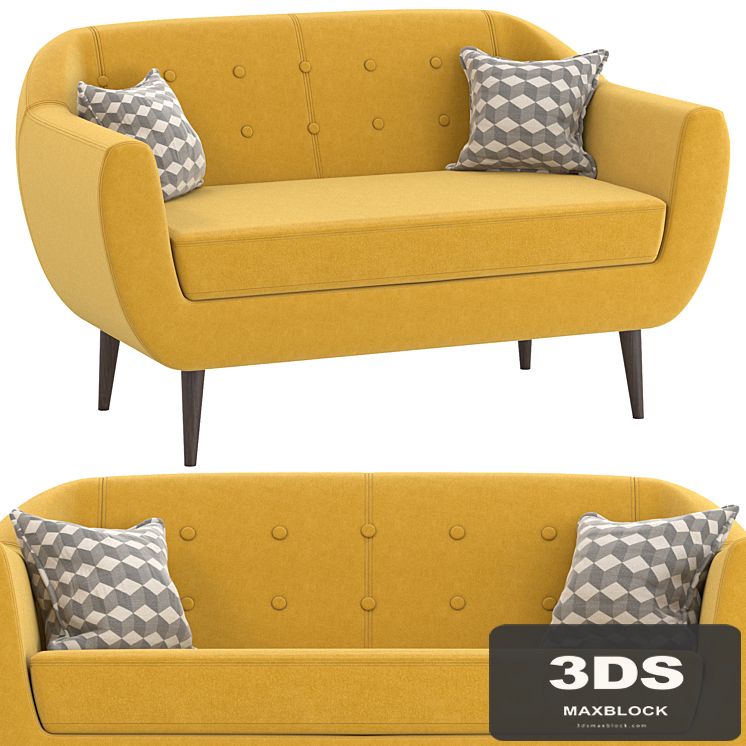Sofa Rotterdam Velvet Yellow