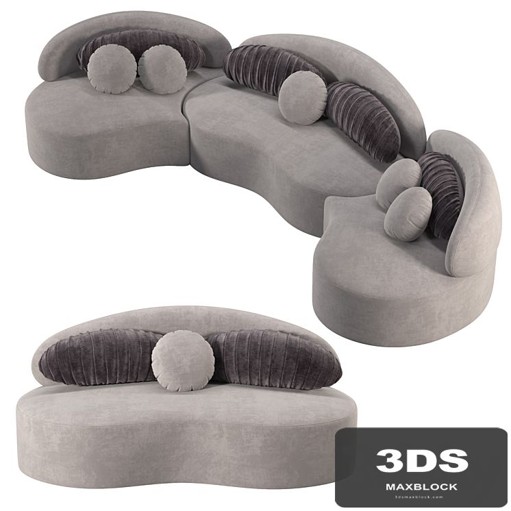 Modern 7-Seat Modular Sofa Round Sectional Sofa