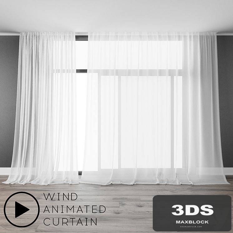 Tulle with wind animation