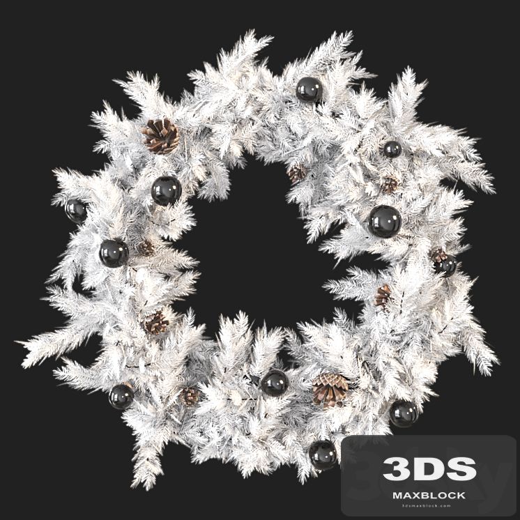 Christmas wreath with toys and pine cones