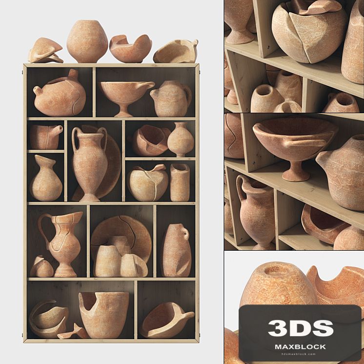 Dishes old clay splinter decor n1 /