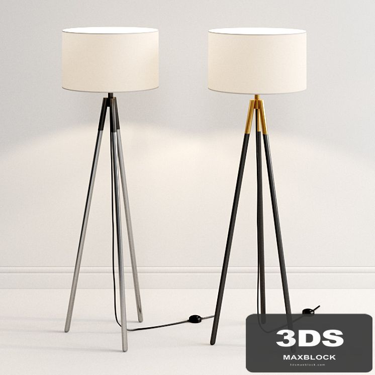 Crate & Barrel Metal Tripod Floor Lamp