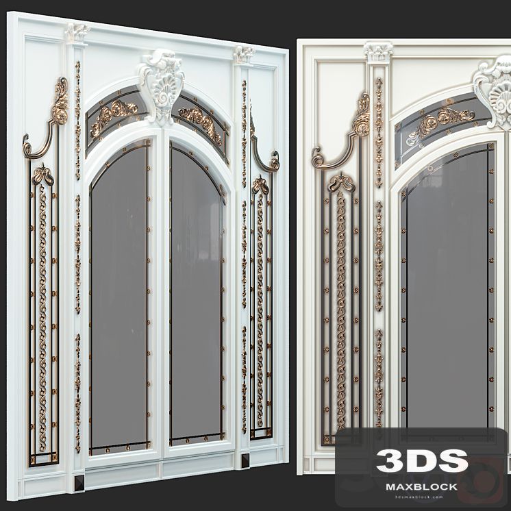 Classic swing door with molding