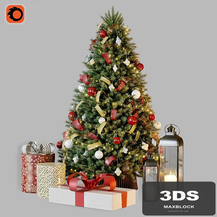 Christmas tree with decor 1