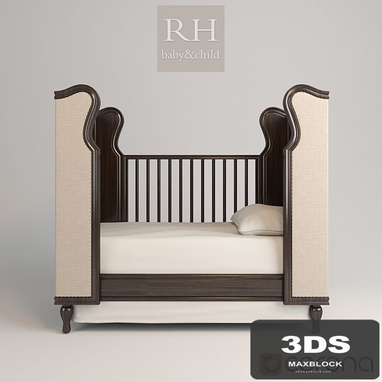 french upholstered wing crib