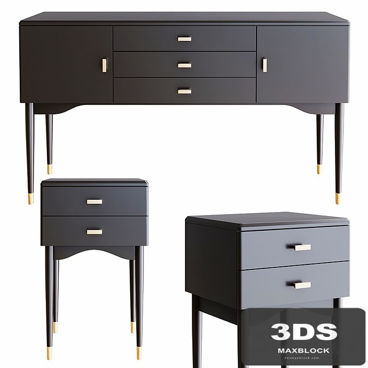 Novani. La Redoute Interieurs. Chest of drawers and bedside tables