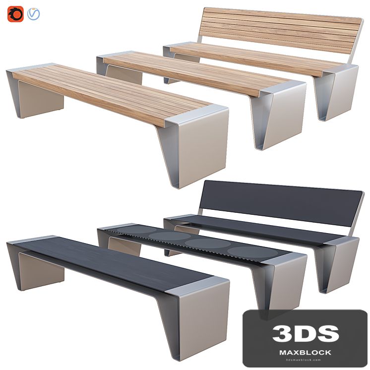 Public bench RADIUM 2