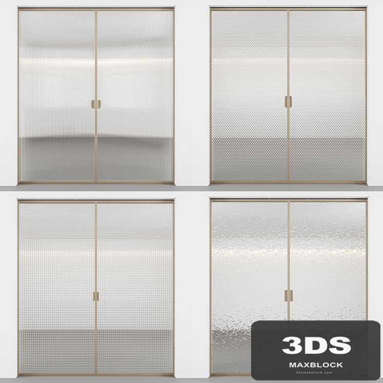 Sliding doors with embossed glass