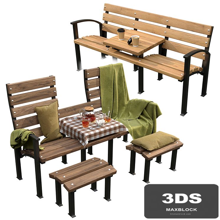 Bench with a table "Duet"