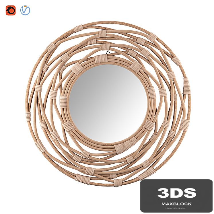 Wall Mirror Burgis Rattan Natural