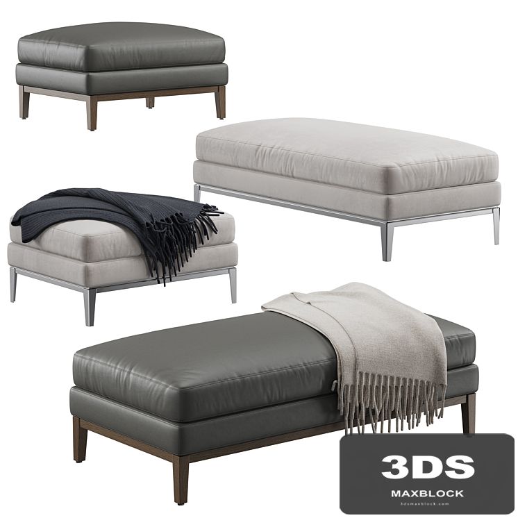 RH Modern - Italia Coffee Ottoman pouf bench