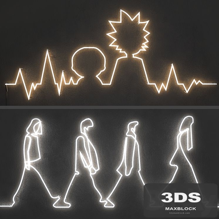 Neon light. Set 4