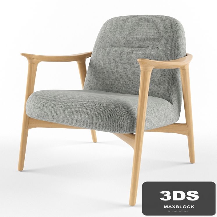 puffy armchair wood base meraki
