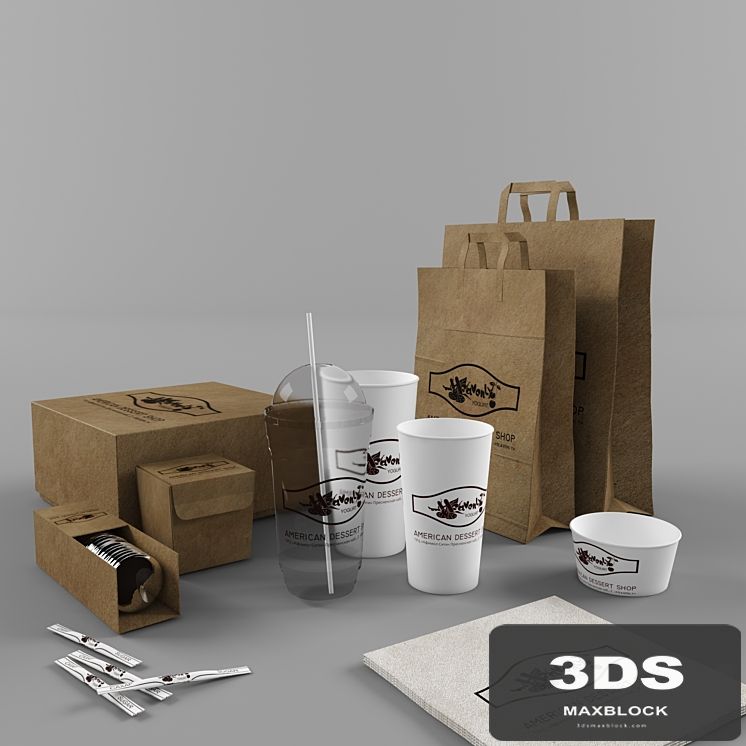 Paper bags and cups and packaging for Cafe
