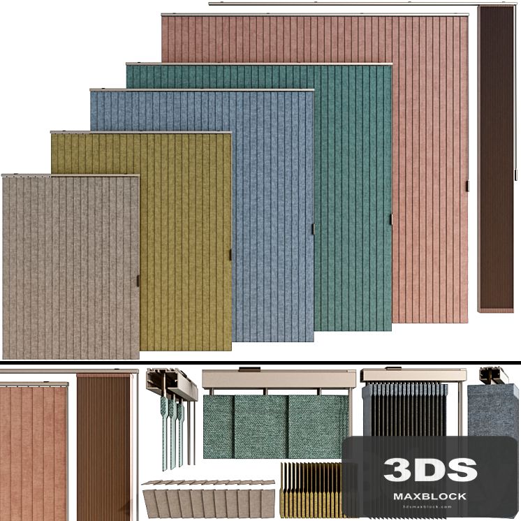 Vertical roller blinds set