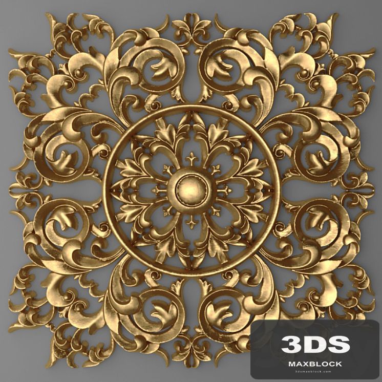 Rosette, pattern, carving.