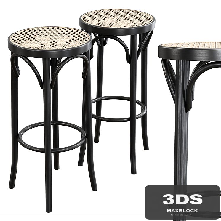 Pamono - Mid-Century Cane & Bentwood Stools by Michael Thonet