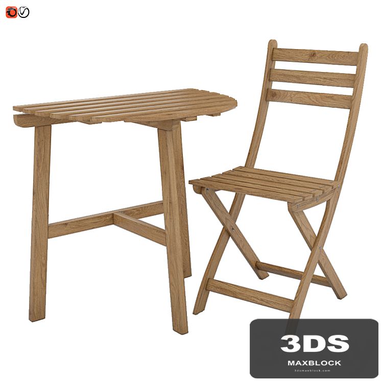 Table + chair Ikea ASKHOLMEN 02