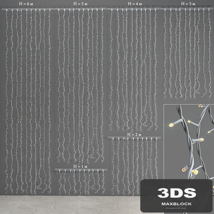Light garland-rain PLAYLIGHT №2