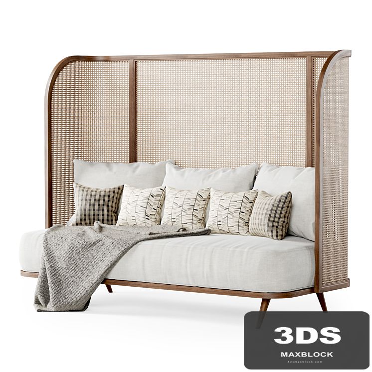 Three-seater garden sofa CV33 High back / Triple rattan sofa