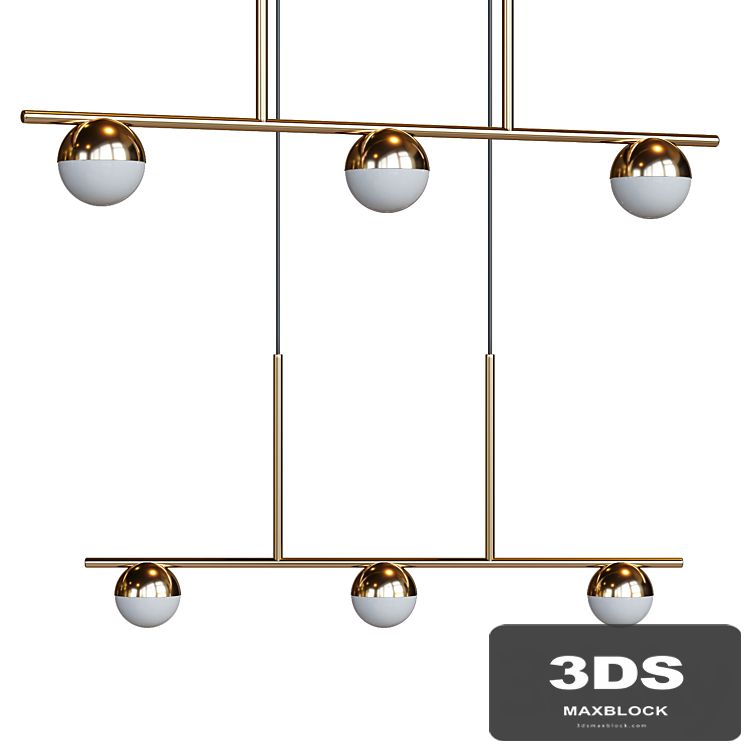 Contina 3 Light Island Pendant Light - Brass