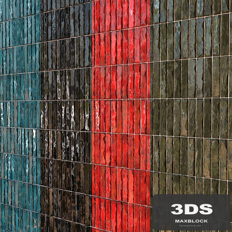 Teal Tile PBR Material-15