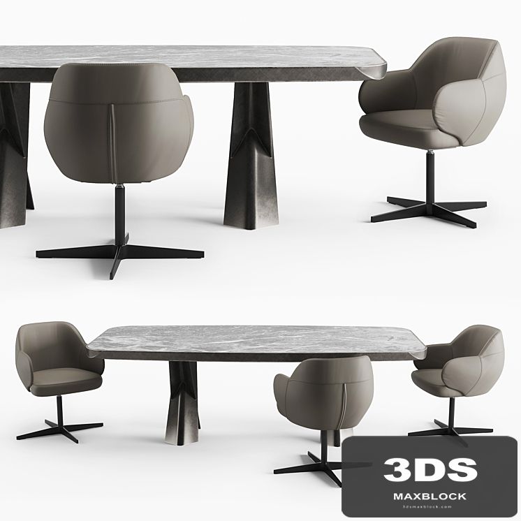 Cattelan Italia Mad Max Keramik Premium table and Bombe X chair