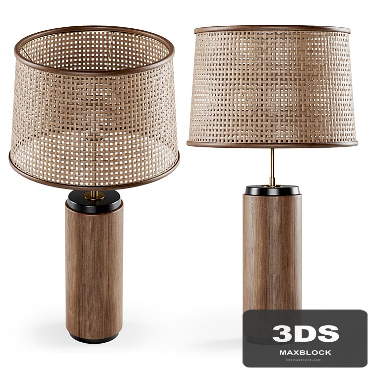 Wooden rattan table lamp / rattan table lamp